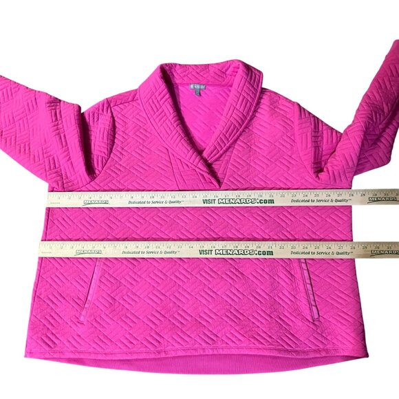 T by Talbots Womens 3X Pink Quilted Shawl Collar Pullover Used - Picture 9 of 15
